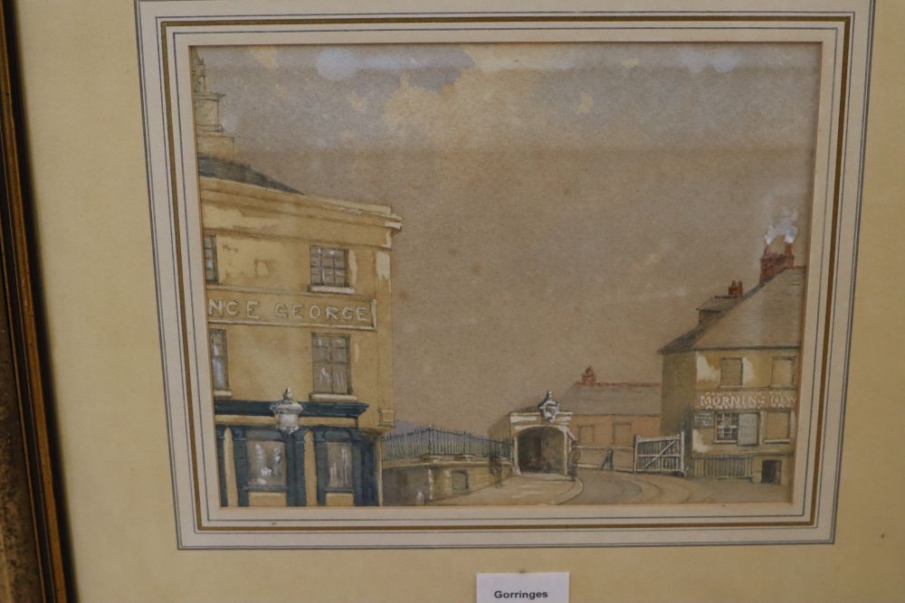 19th century English School, watercolour, Old Halfpenny Gate Stonehouse 1876 and four other watercolours